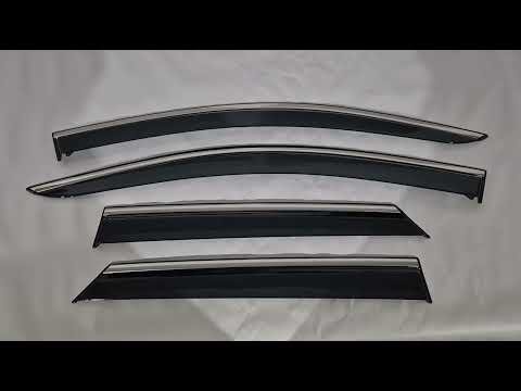 Window Deflectors with Chrome Trim Niken Luxury (4 pcs) for Peugeot 3008 2016-2023 - video 1