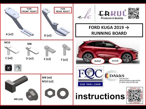 Side Steps Duru (2 pcs, Aluminum) for Ford Kuga/Escape 2019- - video 1