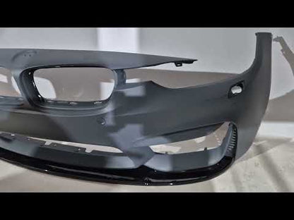 Front Bumper Lip DPT V-1 (For M4, Gloss Black) for BMW 4 Series F32/F33/F36 2012-2020 - video 2