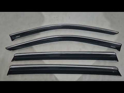 Window deflectors with chrome trim (4 pcs, Niken) for Skywell ET5/Skyworth EV6 2021- - video 1