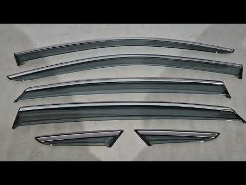 Window Deflectors with Chrome Trim Niken Luxury (6 pcs) for Toyota Venza 2020- - video 1