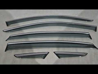 Window Deflectors with Chrome Trim Niken Luxury (6 pcs) for Toyota Venza 2020- - video 1