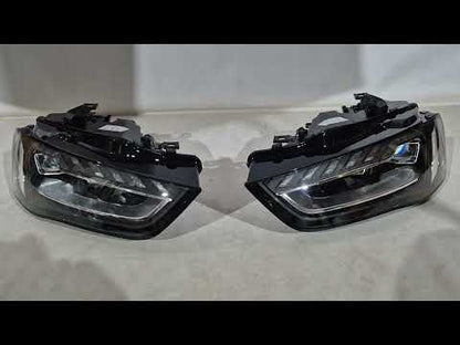 Front Full LED Headlights (2012-2015, Xenon to LED, 2 pcs) for Audi A4 B8 2007-2015 - video 1