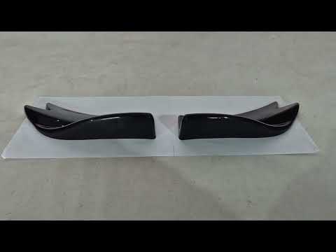 Universal Flap Rear Bumper Extensions Type-F (2 pcs, Gloss Black, ABS Plastic) - video 1