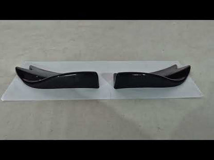 Universal Flap Rear Bumper Extensions Type-F (2 pcs, Gloss Black, ABS Plastic) - video 1