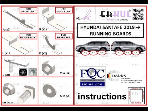 Side Steps Fullmond (2 pcs, Aluminum) for Hyundai Santa Fe 4 2018-2023 - video 2
