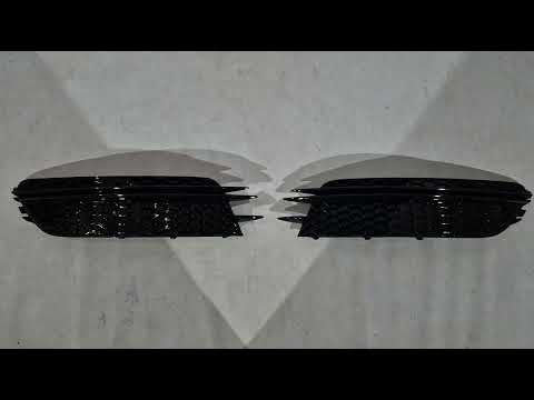 Fog Light Grilles RS-Style (2011-2014, 2 pcs, Black) for Audi A6 C7 2011-2017 - video 1