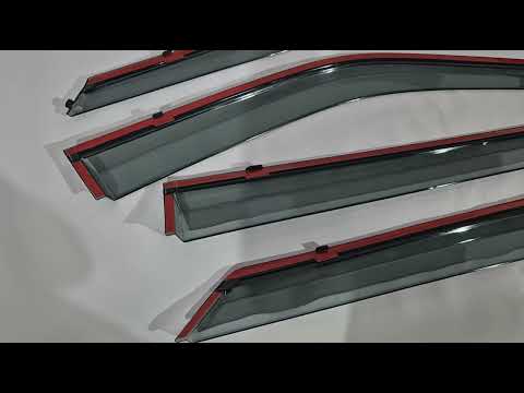 Window Deflectors with Chrome Trim Niken Luxury (4 pcs) for Ford Explorer 2019- - video 1