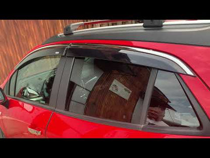 Window deflectors with chrome trim (4 pcs, Niken) for Opel Mokka 2012-2021 - video 1