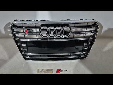 Front Grille S-Style (2010-2014, black with chrome) for Audi A7 2010-2018 - video 1
