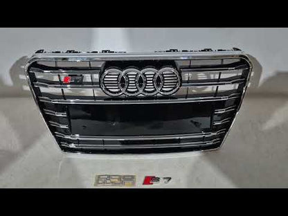 Front Grille S-Style (2010-2014, black with chrome) for Audi A7 2010-2018 - video 1
