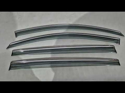 Window Deflectors with Chrome Trim Niken Luxury (4 pcs) for Volkswagen Touran 2010-2015 - video 1