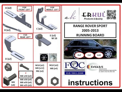 Side Steps Tayga Black (2 pcs, Aluminum) for Range Rover Sport 2005-2013 - video 1