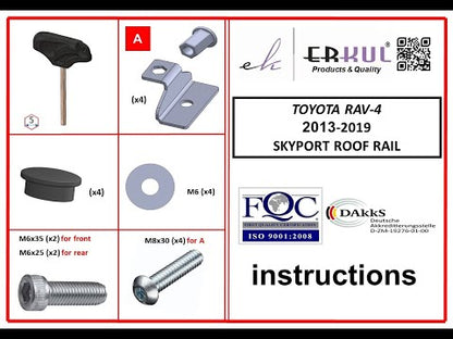 Roof Rails Skyport BLACK for Toyota Rav 4 2013-2018 - video 1