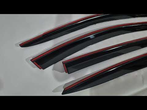 Window Deflectors with Chrome Trim Niken Luxury (4 pcs) for Hyundai Ioniq 6 2022- - video 1