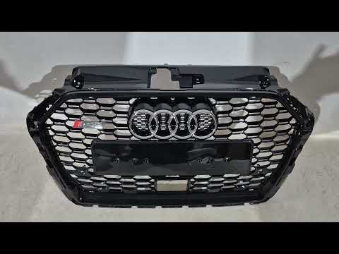 Front Grille RS-Style (2016-2020, black-grey) for Audi A3 2012-2020 - video 1