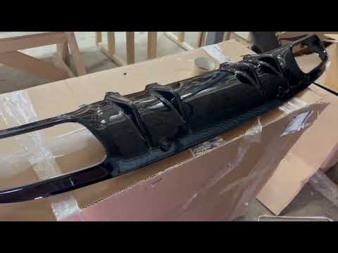 Rear diffuser with exhaust tips (for Coupe Design AMG43) for Mercedes C-сlass W205 2014-2021 - video 1