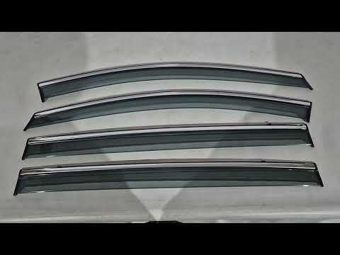 Window Deflectors with Chrome Trim Niken Luxury (4 pcs) for Volkswagen Sharan 2010-2023 - video 1
