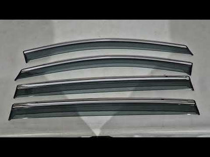 Window Deflectors with Chrome Trim Niken Luxury (4 pcs) for Volkswagen Sharan 2010-2023 - video 1