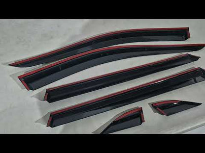Window wind deflectors with chrome trim (6 pcs, Niken) for Toyota Rav 4 2019- - video 1