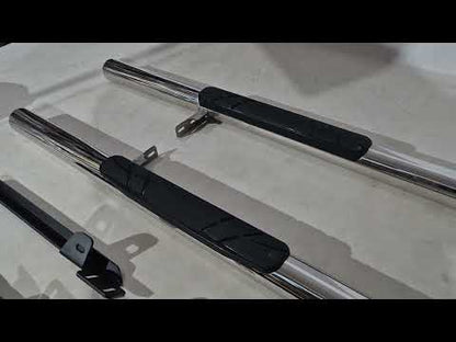 Side Bars (2014-2017, 2 pcs, Stainless Steel) for Nissan Qashqai 2014-2021 - video 1