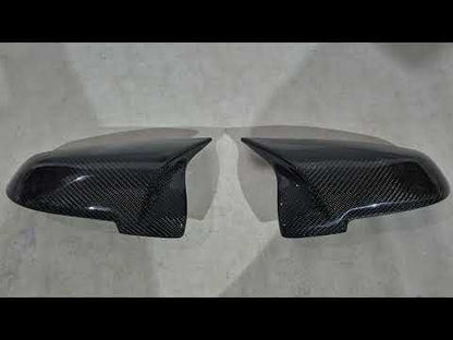 Mirror Covers (2013-2016, Carbon) for BMW 5 Series F-10/11/07 2010-2016 - video 1