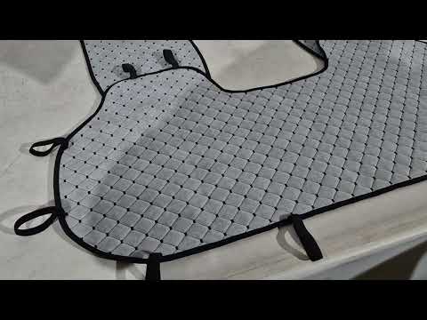 Rear seat covers (set, Beige with black stitching) - video 1