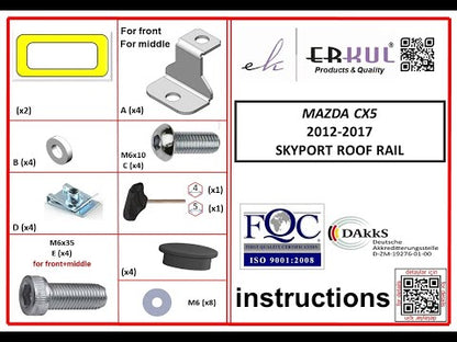 Skyport Black Roof Rails (2 pcs) for Mazda CX-5 2012-2017 - video 2