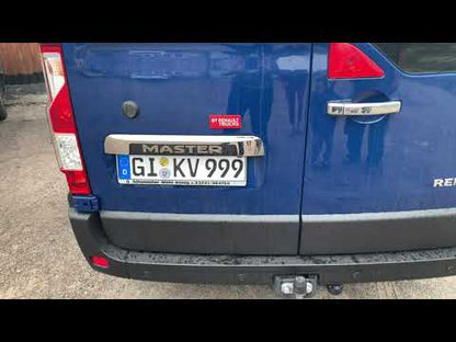 Stainless steel trim above license plate for Nissan NV400 2010-2024 - video 1