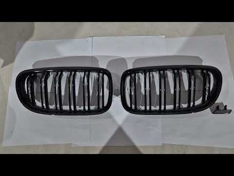 Kidney Grilles M-Look (for E-90/91, 2008-2011, Gloss Black) for BMW 3 Series E-90/91/92/93 2005-2011 - video 1