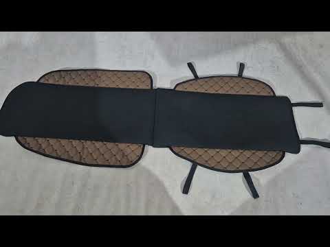 Car Seat Cover ECO and Fabric (1 pc, Brown with Black Stitching + Fabric) - video 1