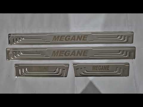 Door Sill Protectors V-2 (4 pcs, Stainless Steel) for Renault Megane III 2009-2016 - video 1