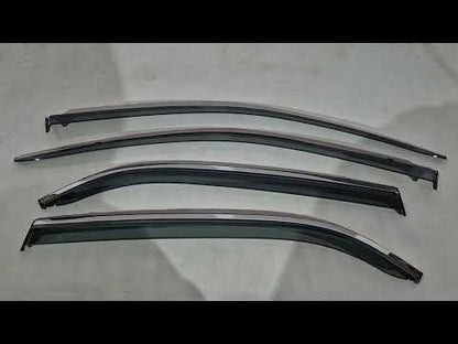 Window Deflectors with Chrome Trim Niken Luxury (4 pcs) for Citroen C-Elysee 2013-2022 - video 1