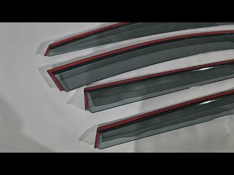 Window Deflectors with Chrome Trim Niken Luxury (SW, 4 pcs) for Volkswagen Golf 7/E-Golf 2012-2020 - video 1