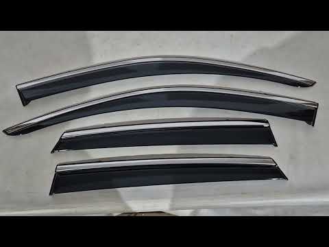 Window Deflectors with Chrome Trim Niken Luxury (4 pcs) for Volkswagen Touareg 2018- - video 1