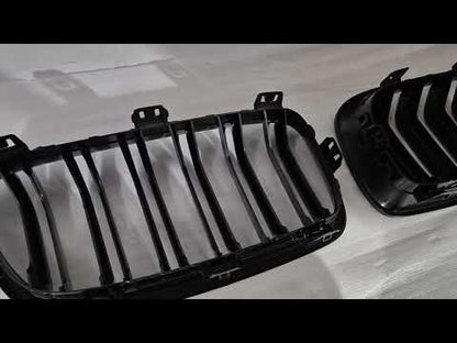 Kidneys M-Look (Gloss Black) for BMW 3 Series F-30/31/34 2012-2019 - video 1