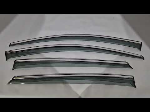 Window Deflectors with Chrome Trim Niken Luxury (4 pcs) for Toyota Prius 2015-2022 - video 1