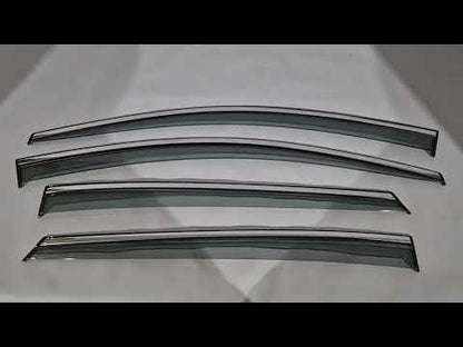 Window Deflectors with Chrome Trim Niken Luxury (4 pcs) for Toyota Prius 2015-2022 - video 1