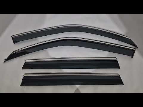 Window Deflectors with Chrome Trim Niken Luxury (4 pcs) for Subaru Forester 2008-2013 - video 1