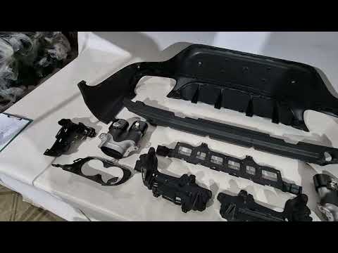 Rear diffuser with exhaust tips (AMG43 Design) for Mercedes GLC coupe C253 2016-2023 - video 1