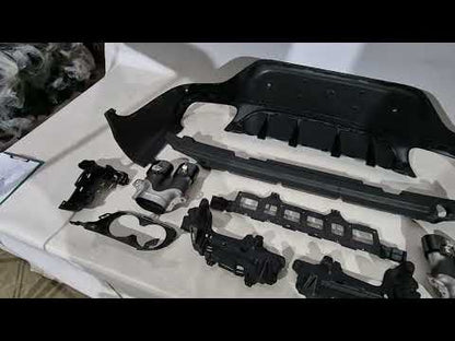 Rear diffuser with exhaust tips (AMG43 Design) for Mercedes GLC coupe C253 2016-2023 - video 1