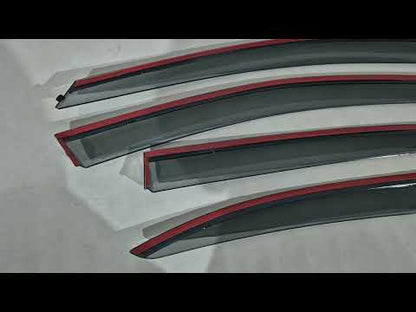 Window Deflectors with Chrome Trim Niken Luxury (USA, 4 pcs) for Volkswagen Jetta 2011-2018 - video 1