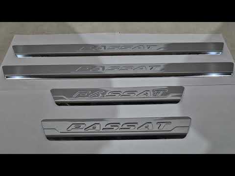 Door Sill Protectors Carmos V3 (4 pcs, Stainless Steel) for Volkswagen Passat B6 2006-2012 - video 1