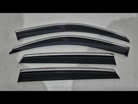 Window Deflectors with Chrome Trim Niken Luxury (4 pcs) for Hyundai Tucson JM 2004- - video 1
