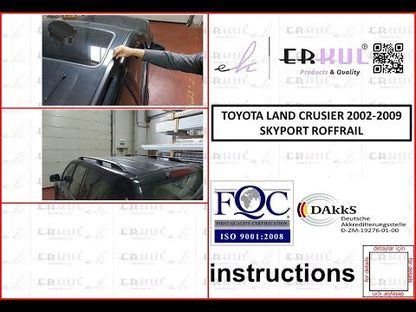 Roof Rails Skyport Grey (2 pcs) for Toyota Land Cruiser Prado 120 2002-2009 - video 1