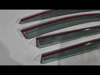 Window Deflectors with Chrome Trim Niken Luxury (4 pcs) for Volkswagen Golf Sportsvan 2014-2020 - video 1