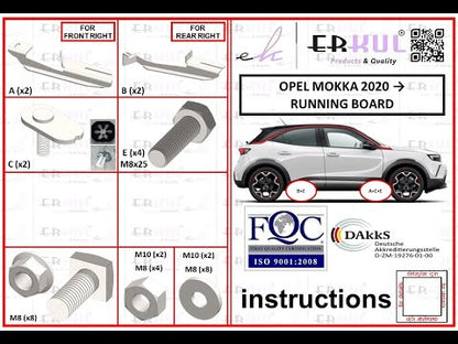 Side Steps Maya Blue (2 pcs, Aluminum) for Opel Mokka 2021- - video 1