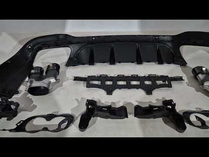 Rear diffuser with exhaust tips (AMG43 Design) for Mercedes GLC X253 2015-2022 - video 1