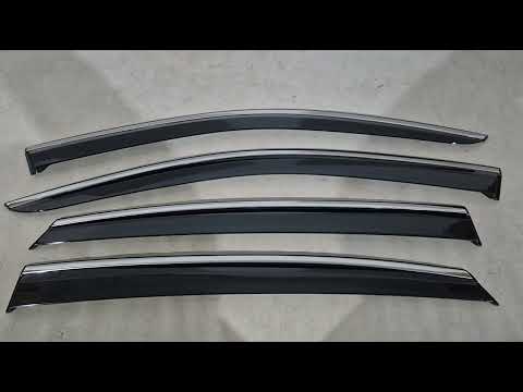 Window Deflectors with Chrome Trim Niken Luxury (4 pcs) for Toyota Venza 2020- - video 1