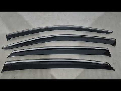 Window Deflectors with Chrome Trim Niken Luxury (4 pcs) for Toyota Venza 2020- - video 1